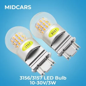 T25 LED Bulb High Low Dual Intensity 3157 0.6W 3W 10-30V Warm White 3000k Parking Tail Light for RV Camper Marine Boat Vessel