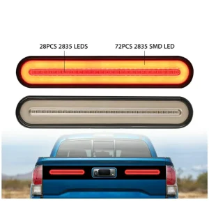 TA24 100LED Car Truck Flowing Stop Brake Light Turn Signal Light Waterproof Tail Strip Light DRL Bar for Trailers Vehicle Etc