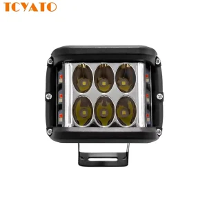 TCYATO Led Bulbs for Cars Work Light Three sided Illumination Off road Vehicle Modified Roof bar Strobe Light Front Headlight