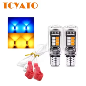 TCYATO Led Lights for Motorcycle 2pcs T15 Led W16W Turn Signal Dual Color Tail Car Accessories Tail Lamp Super Bright