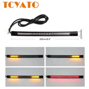 TCYATO Led Lights for Motorcycle Available Universal Light Strip Turn signal Waterproof License Plate Cooking Tube Taillight