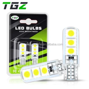 TGZ 194 Silica Gel T10 W5W 6SMD Dome Lamp Auto Parking Bulb 168 12V LED 5050 for Licence Plate Turn Side Reading Lights