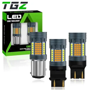 TGZ Car Dual Color Daytime Running Lights Turn signal Anti Flicker 1157 PY21W 7440 T20 T25 Canbus Super Bright 32W Fan Bulb