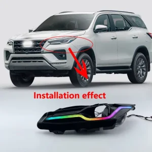 TOYOTA Fortuner Customsized 12V LED DRL Set Daytime Running Light Angel Eye Slim Frame Turn Signal Function