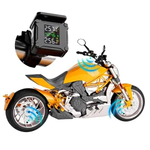 TPMS for Motorcycle Solar Wireless Sensor External Tire Pressure Monitoring System High Precision Real Time Alarm for Sport Bike