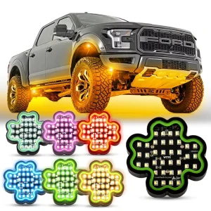 TXW-250310-hg DC9-60V High Brightness Four Leaf Clover Rock Light for Off-road Vehicles IP68 Waterproof Truck
