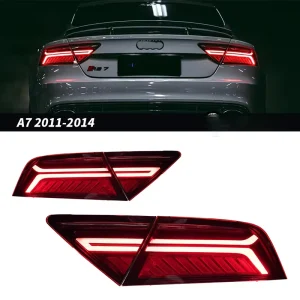 Tail Light Assembly Modified LED Running Water Steering Rear Brake Reversing Light 35W for Audi A7