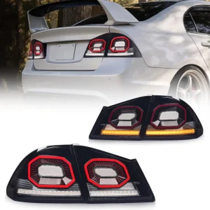 Tail Light for Honda Civic FD FD1 FD2 8th Gen Ciimo Type R Acura CSX LED Tail Lights Rear Lamp Diamond Tunnel
