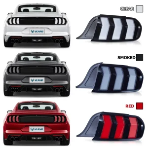 Taillight Upgrade Smoked Tinted Flush S650 Style LED Rear Tail Lights for S550 Ford Mustang with 5 Mode
