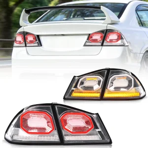 Taillight for 8th Gen HONDA CIVIC FD FD2 Ciimo Sedan Type R Acura CSX LED Tail Lights Diamond Tunnel Rear Lamp