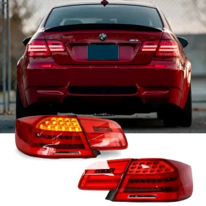 Taillights Rear Lamp for BMW E92 M3 Tail Light LED Sequential Turn Signal Red Lens