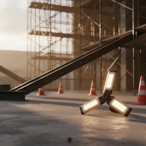 Telescoping Tripod LED Work Light with Magnetic Base Adjustable Portable Flood Light for Construction & Workshop Repair