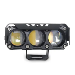 Three-Eye LED Motorcycle Spotlight Waterproof Electric Car Headlight with Street Lamp for External Modification