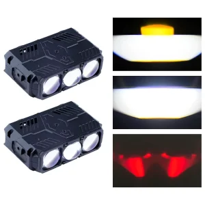 Three Lens Auto Exterior Auxiliary Lighting Upgrade Spotlights Car Front Headlight LED Grille Lights