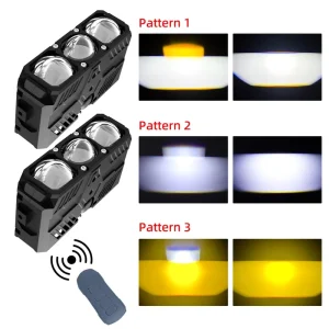 Three Lens Led Car Exterior Auxiliary Auto Lighting System 3000k 6000k Grille Light for Cars and Motorcycle