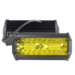 Three Rows 7 Inch Yellow LED Work Light Bar 120W Square Spot Lamp for Cars Offroading 9V 36V for Auto Exterior Lighting