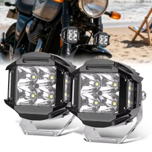 Three Sides Glowing Motorcycle Lights Mini Driving LED Light Motorcycle DRL for Motorcycle Lighting Systems