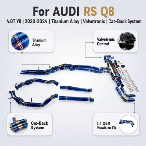 Titanium Alloy Valvetronic Catback Exhaust System for Audi RS Q8 4.0T V8 Custom Front Pipe Performance Muffler Upgrade
