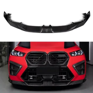 Top Grade Material SQ Style 3Pcs Dry Carbon Fiber Front Lip Splitter Set For BMW X6M F96 LCI