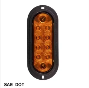 Trailer Rear SAE Lamp Brightness Dot LED 6 Inch Arrow Oval Side Marker Light 12V 10W Flange Mount for Bus Truck