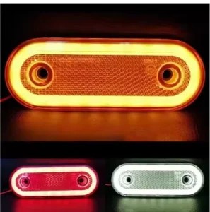 12V 24V Truck Side Marker Light LED Trailer Lights Reflector RV Bus Camper Van Clearance Lights Red White Amber With Bracket