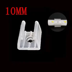Transparent LED Neon Strip Mounting Clips 10mm Clamping Width Plastic Fixing Brackets for Silicone Neon LED Light Installation