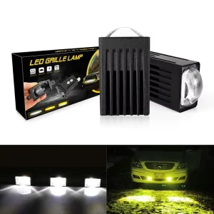 Tri Colors 36w 4000lm Car Accessories Bi Led Laser Projector Headlights Auxiliary Lighting Universal Projection Led Grille Light