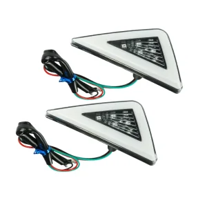 Triangle Yellow and White Blue Red Motorcycle Indicator 12V 3 Wires Plastic LED Motorcycle Signal Light