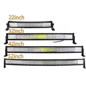 Triple Rows 22/32/42/52 Inch Curved LED Work Light Bar Spot Flood Combo 270W/540W IP67 Waterproof 6000K 6000LM
