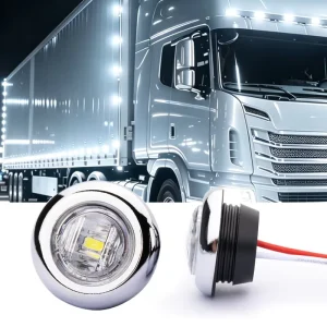Truck Decorative Light Mini Round Grommet Mount 3 LED Side Marker Light New Condition Luz De Despeje for Trailers Trucks Buses