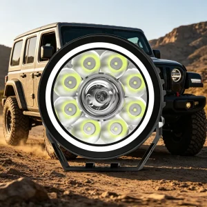 Truck Light Bicolor DRL Wide Angle Flood Beam Long Range Spot Light Car SUV Tractor Off Road Work Light LED Driving Light