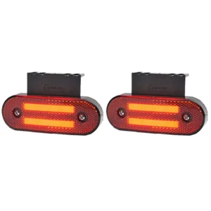 Truck Trailer RV Tractor Caravan Side Marker Light with Bracket Amber Red White LED Waterproof Oval Tail Clearance Lamp
