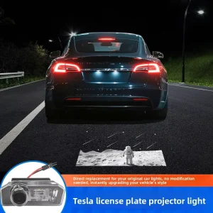 Trunk License Plate Projection Light Suitable for Tesla Model 3 Model Y Decorative Ambient Lighting for Model 3 Y Modification