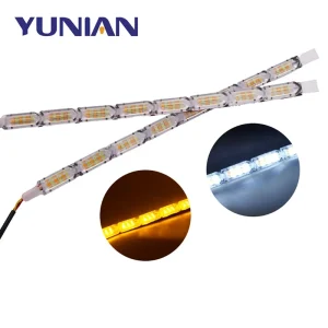 Tuning Flexible LED Daytime Running Lights Switchback Turn Signal White Yellow Blue Lamp DRL for Headlight Auto Parts