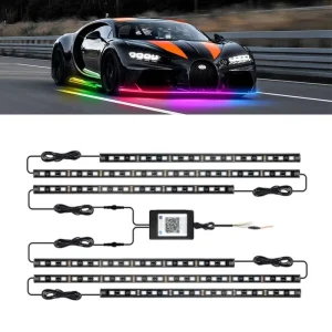 Turn Signal Functions Underglow Car Light Kit Dream Chasing Color Atmosphere Lamp 6pcs LED Strip Light Ambient Light