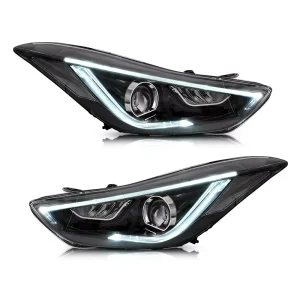 Turn Signal Headlight for Elantra Car LED Assembly 12V 6500K 60W 4600 Lumens H7 Universal Fitment Retrofit Upgrade 1 Year