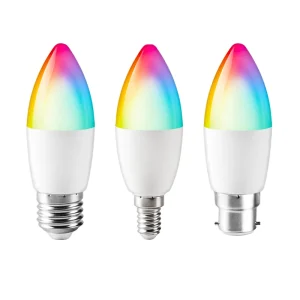 Tuya RGB LED Smart Bulb C37 E27 B22 E14 Light Dimmable WiFi LED Magic Lamp AC85V-265V Work With Alexa Google Home