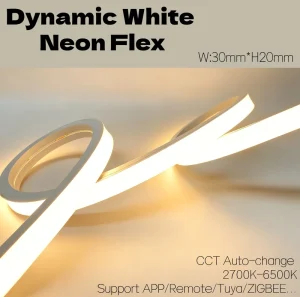 Tuya Zigbee Tunable Warm+Cold White Smart Neon Strip IP67 DC24V Top Bend CE CB UL High Efficiency Exterior Landscape LED Neon