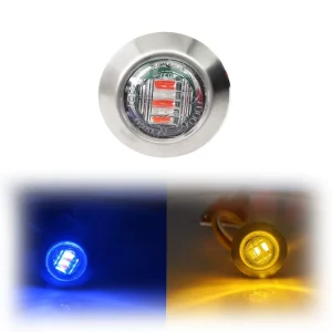 Two Color 12V 24V 3/4 Blue Amber LED Outline Marker Clearance Penny Side Lights for Truck Trailer Other Car Light Accessories