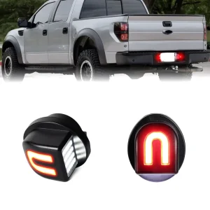 U Design LED White Red License Plate Light for Ford F150 F250 F350 F450 Super Duty Ranger Bronco Explorer Tail Number Lamps