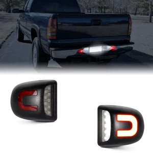 U LED License Plate Lights Red White for Chevrolet Sierra Tahoe Suburban Avalanche GMC Yukon Escalade Car Lights