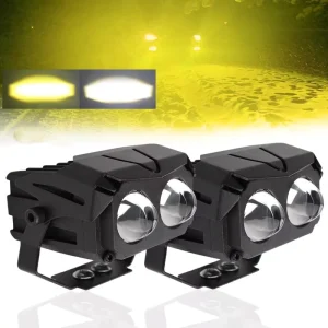 U10 Motorcycle Lighting System 30W LED Motorcycle Headlight Faro Moto Dual Color White Yellow Kit
