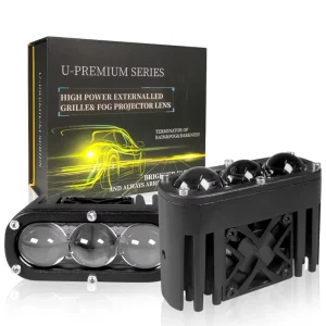 U22 Aviation Aluminum External Motorcycle Lamp TripleEye Design Yellow White LED Offroad Work Light