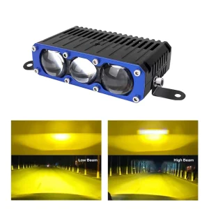 U59 80W 8500lm High Low Beam Yellow Color LED Grille Light 3 Lens Auxiliary LED Motorcycle Car Fog Light