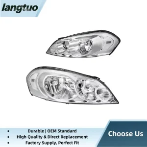 US Spec Halogen Headlight Assembly for Chevrolet Impala 6000K H11 PC ABS Material Direct Fit Front Headlamp