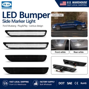 USA Warehouse White for Ford Mustang Error Free 6000K Front Rear Assembly Wheel Well Signal LED Side Marker
