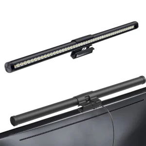 USB Powered Touch Control Smart Black LED Screen Bar Lamp Modern Stepless Dimming Reading Hanging Light DIY Plastic Body