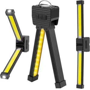USB Rechargeable Dimmable Gym Lamp Magnetic COB Work Light with 180 Degree Folding for Posing Handheld Work