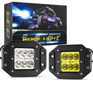 Ultra Bright LED Work Light Fog Lamp Offroad Driving Flush Mount Rectangle Square for SUV Truck Car Boat 4×4 Model H-F-B6