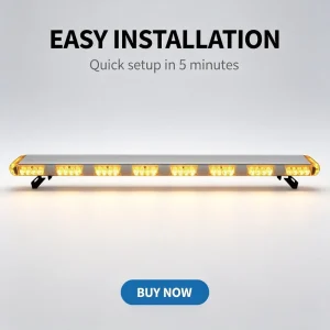 Ultra-Slim 315mm Amber Strobe Light Bar 24 LEDs 12-24V for Forklift Logistics 31 Flash Modes Warning Beacon